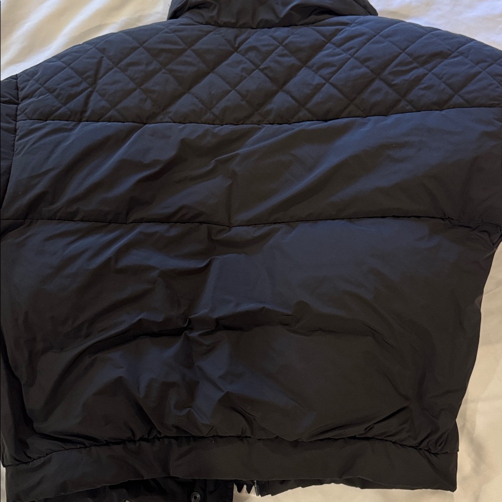 rag & bone Black Quilted Puffer Jacket with White Faux Fur Collar - Picture 10 of 16